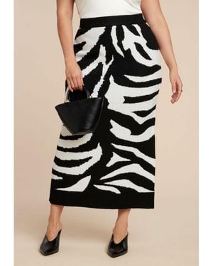 Eloquii Intarsia Maxi Skirt - Black