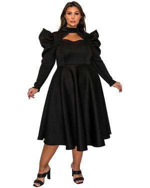L I V D Plus Size Isabella Neoprene Statement Dress - Black