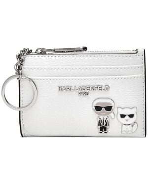 Karl Lagerfeld Leather Card Holder Wallet - White