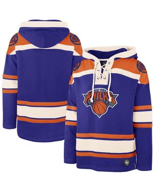 '47 New York Knicks Superior Lacer Pullover Hoodie - Blue