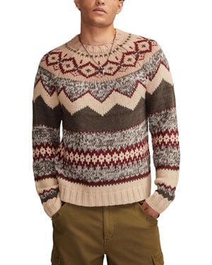 Lucky Brand Fair Isle Crewneck Long-sleeve Sweater - Brown