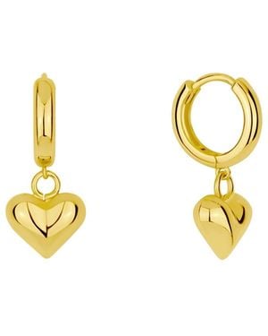 And Now This Silver And Heart Drop Hoop Earrings - Metallic