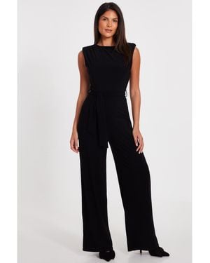 Quiz Ity Waist Tie Jumpsuit - Blue
