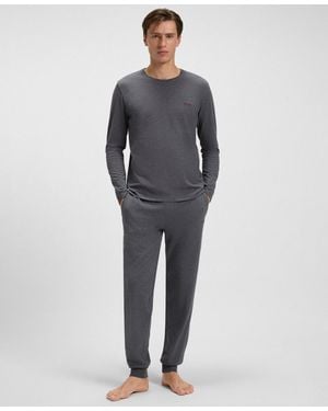 BOSS Mix And Match Drawstring Waistband jogger Pants - Gray