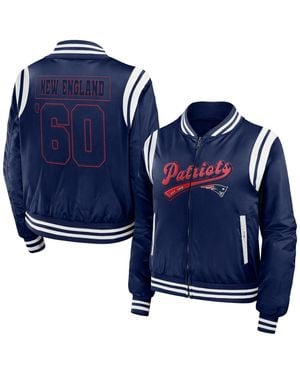 WEAR by Erin Andrews New England Patriots Bomber Full-zip Jacket - Blue