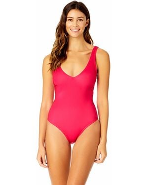 Coppersuit Lace Up Compression One Piece Swimsuit - Pink