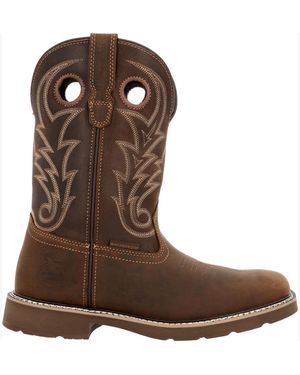 Georgia Boot Core 37 Western 11" Waterproof Pull-on Work Boot - Brown