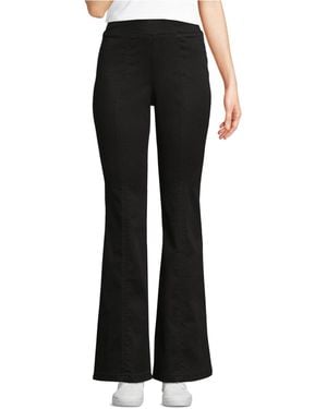 Lands' End Adaptive Lycra High Rise Pull On Flare Jeans - Black