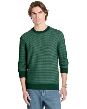 Michael Kors Textured Cotton Crewneck Sweater - Green