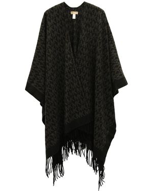 Michael Kors Mk Repeat Ruana - Black