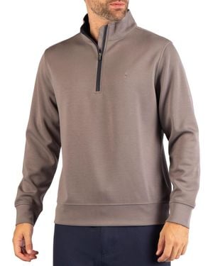 Tailorbyrd Liquid Lux Quarter Zip - Brown