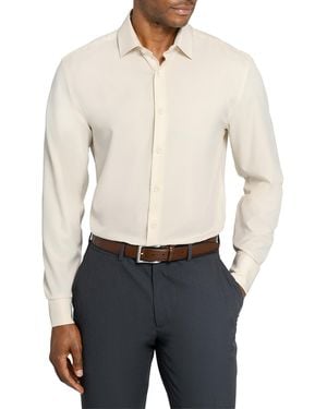 Con.struct Solid Performance Stretch Cooling Comfort Dress Shirt - White