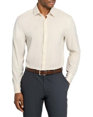 Con.struct Solid Performance Stretch Cooling Comfort Dress Shirt - White