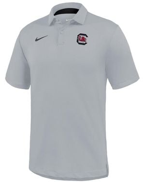 Nike South Carolina Gamecocks 2026 Sideline Coaches Dri-fit Tour Polo Shirt - Gray