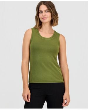 Anne Klein Scoop Neck Tank Top - Green