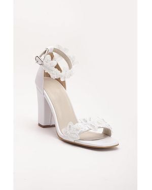 Forever & Always Shoes Vivian Lace Bridal Leather Sandals () - White