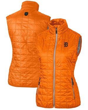 Cutter & Buck Detroit Tigers Rainier Primaloft Eco Full-zip Puffer Vest - Orange