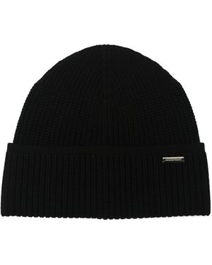 Michael Kors Merino Wool Ribbed-knit Beanie - Black