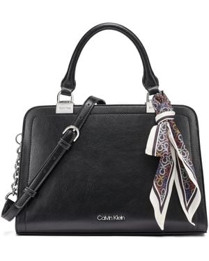 Calvin Klein Azalea Small Adjustable Satchel Handbag - Black