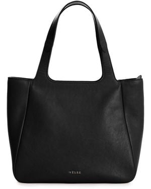 Velez Leather Tote Bag - Black