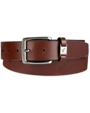 Tommy Bahama Cassic Logo Ornament Leather Belt - Brown