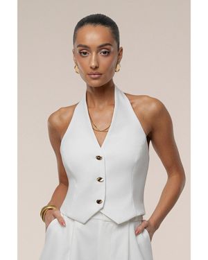 JLUXLABEL Luxe Halter Vest - White