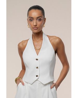 JLUXLABEL Luxe Halter Vest - White