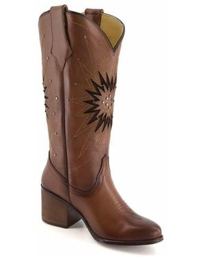 Forastero Tall Leather Boots Western Star - Brown