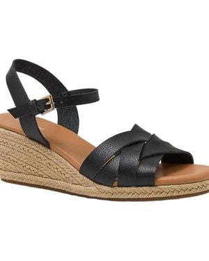 Lands' End Espadrille Wedge Sandals - Black