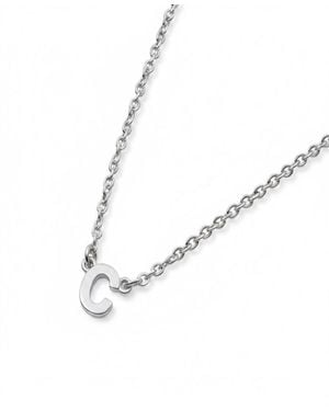 Oak & Luna Inez Initial Necklace - White