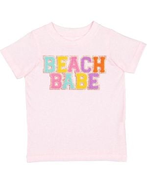 Sweet Wink Toddler Girls Beach Babe Patch Short Sleeve T-shirt - Pink