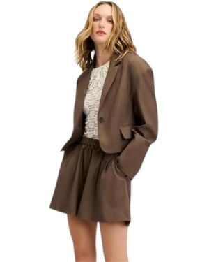 Sam Edelman Single-button Cropped Blazer - Brown
