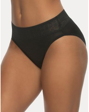 Felina Serene Modal And Lace High Cut Underwear - Green
