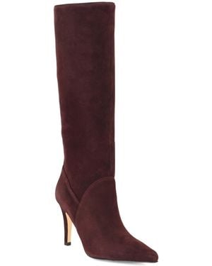 Nine West Korin Tall Pointed Toe Stiletto Dress Boots Regular Wide Calf - Red