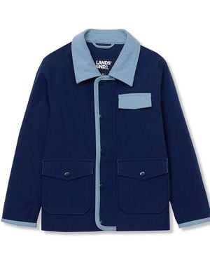 Lands' End Little And Big Girls Water Resistant Utility Jacket - Blue