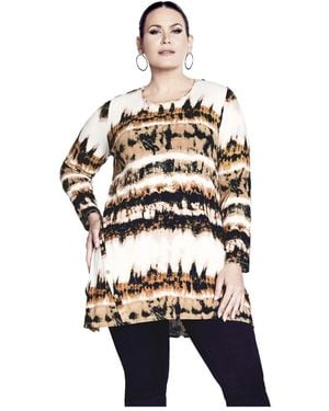 Avenue Plus Size Leisure Button Tunic - White