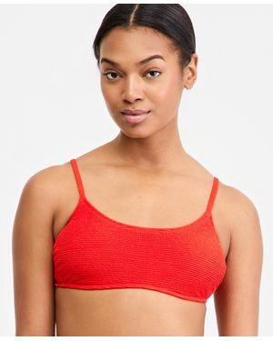 California Waves Popcorn Scrunch Tie-back Bikini Top - Red