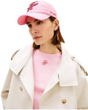Tommy Hilfiger Embroidered Script Logo Adjustable Baseball Cap - Pink