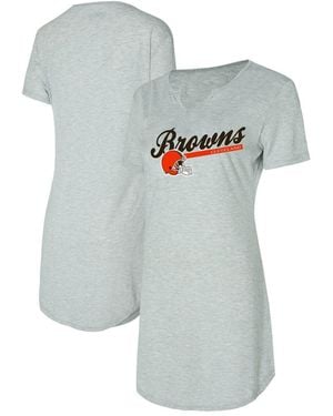 Concepts Sport Cleveland Browns Petition Knit Nightshirt - Gray