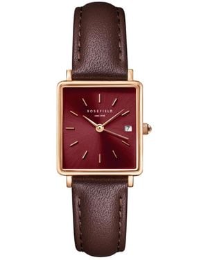 ROSEFIELD Boxy Xs Leather Watch 24mm - Red