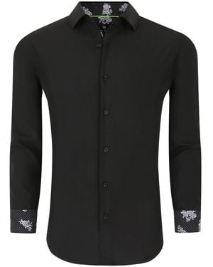 Tom Baine Slim Fit Performance Solid Button Down Shirt - Black
