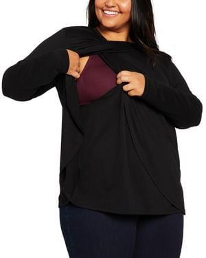 Motherhood Maternity Plus Size Crewneck Nursing T-shirt - Black