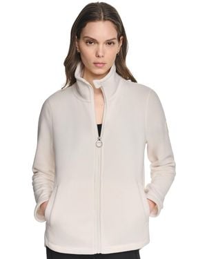 DKNY Collared Zipper-front Jacket - White