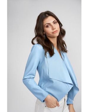Caldwell Collection Lauren Faux Leather Jacket - Blue
