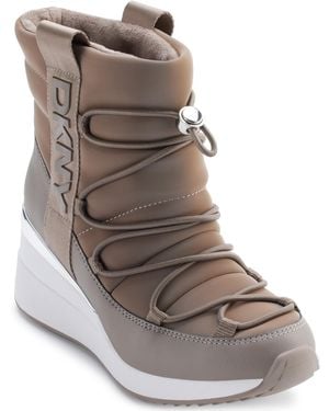 DKNY Perla Wedge Winter Booties - Brown