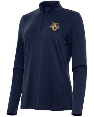 Antigua Marquette Golden Eagles Reprocess Quarter-zip Top - Blue