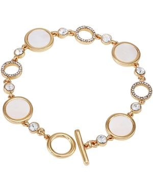 Tahari Tone Circle Coin toggle Bracelet - Metallic