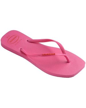 Havaianas Slim Square Logo Popup Sandal Purple Soil - Pink