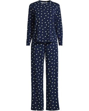 Lands' End Cooling 2 Piece Pajama Set - Blue