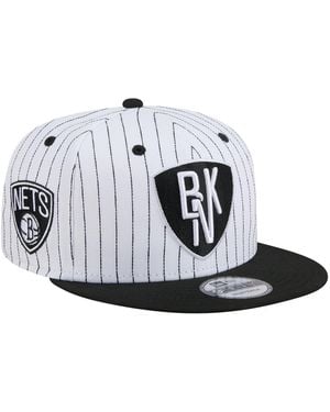 KTZ White Brooklyn Nets Deceptor Pinstripe 9fifty Snapback Hat